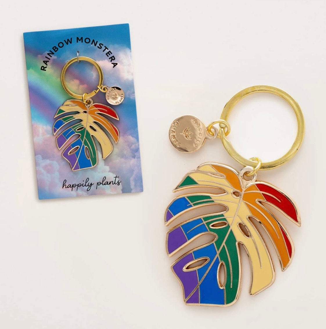 Monstera Keychain Pride