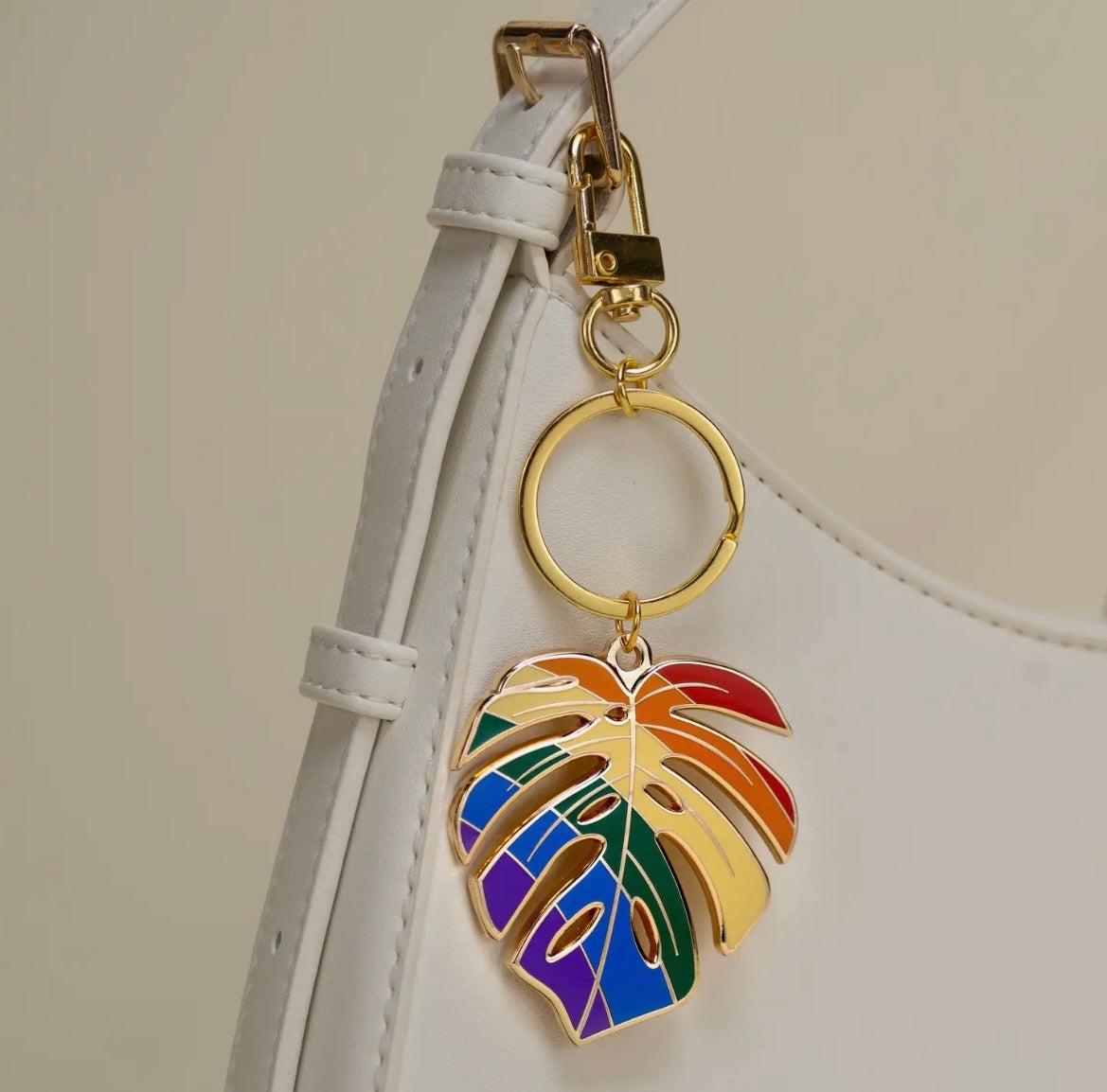 Monstera Keychain Pride